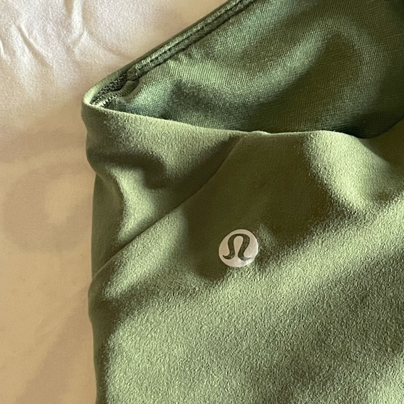 Lululemon nulu align front wrap halter 4 crop top long line bra green twill - Picture 3 of 6